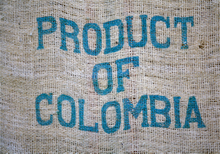 Sack of Colombian coffee