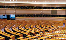 Seat of the European Parliament in Brussels plenary room