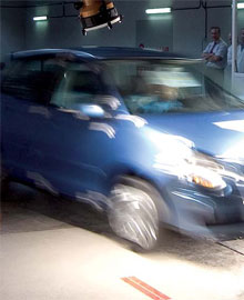 Crash test to ascertain the damage a vehicle suffers