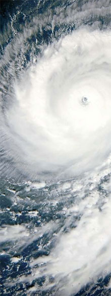 Typhoon over the Pacific Ocean