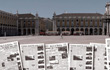 Plaza del Comercio, Lisboa. Diversas portadas de Diario de Noticias