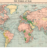 Mapa del Mundo durante la I Guerra Mundial elaborado en 1920